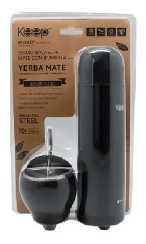 Set Termo Mate Bombilla 500ml Acero Inoxidable Keep