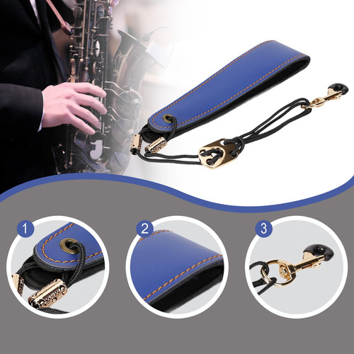 Correa De Saxofón De Saxofón Ajustable Ergonómico Azul