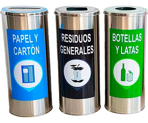 Tachos De Reciclaje Hamilton Satinados Calidad 304 Para Mall