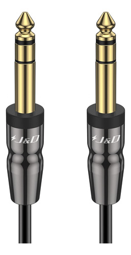 J&d Cable De Instrumento Trs De 1/4 Pulgada, Carcasa De Cobr