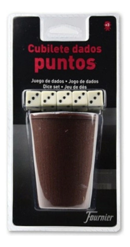 Juego Cubilete Cacho Por Unidad Fournier Reverso Café