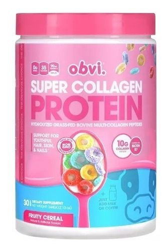 Super Collagen Protein 360 Grs - Obvi Sabor Fruity Cereal