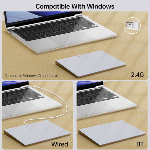 Trackpad 10/11 Recargable Para Mac. Con Cristal De Batería D