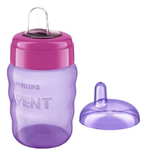 Vaso para bebés antiderrame Philips Avent Easy Sip SCF553 color rosa/violeta de 260mL