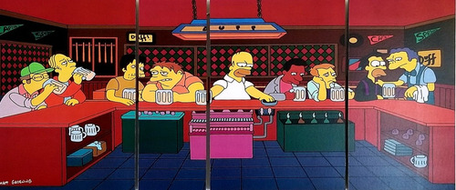 Cuadro Los Simpsons Bar De Moe Poliptico Grande La Ultima Cena