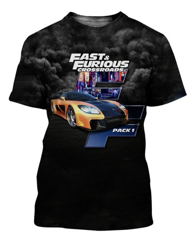 Playera De Manga Corta Con Estampado 3d De Fast And Furious