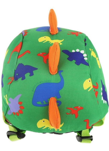 Mochila Dinosaurio Con Arnés Correa Preescolar Verde Bosque Arnés de Dinosaurio