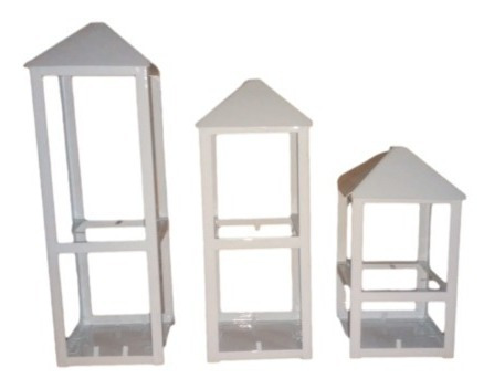 Pack X 3 Farol Fanal Vela Exterior Jardin 9007 Blanco