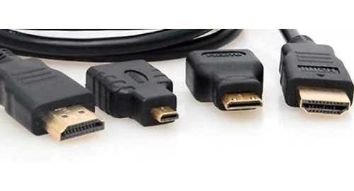 Imagem 2 de 6 de Kit Cabo Hdmi 3x1 - Hdmi/ Mini Hdmi/ Micro Hdmi 1.5m