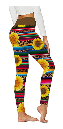 Pantalon Yoga Para Mujer Alta Malla Estilo Tribal Cintura