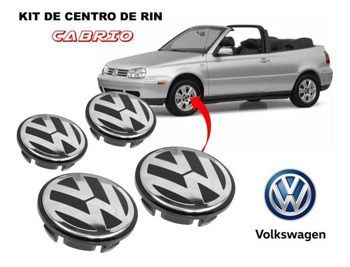 Kit De 4 Centros De Rin Para Volkswagen Cabrio 56mm