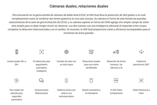 Cámara Seguridad Ezviz Exterior Wifi Doble Lente Motorizada