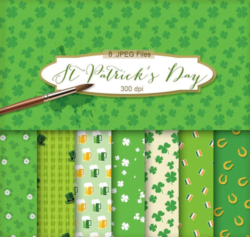 Kit De Papel Digital Saint Patrick Day Cerveza