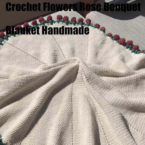 Para Ramo De Flores Hecho A Mano A Ganchillo, Manta Rosa