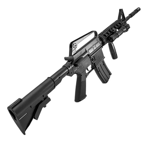 Imagen 5 de 10 de Rifle Airsoft M4 Replica Resorte 6 Mm Pistola Regalo Balines