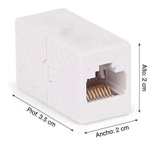 Imagen 2 de 4 de Union Para Cables Utp Rj45 Cat5e O Cat6 Extension Rj45