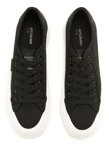 Zapatilla Lona Negra High Mujer Atomik