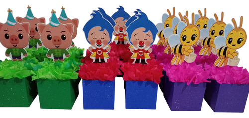Servilleteros Plim Plim Y Amigos Pack 10+4 De Regalo Azul (Usado)