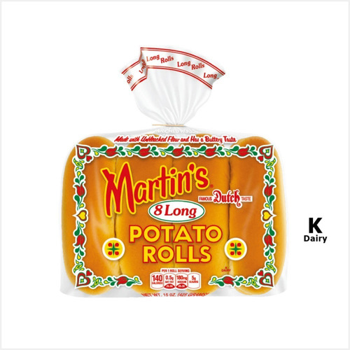 Pan Martins Long Frz Hot Dog X 8 Panes Precio X 1 Bolsa -