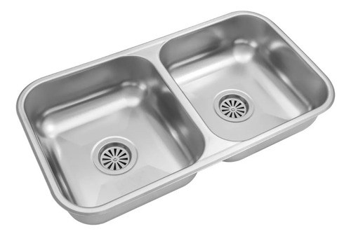 Pileta De Cocina Doble Cc37 70.8x37x15 - Johnson Acero