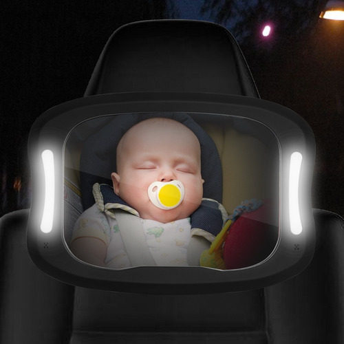 Fitnate Espejo Coche Led Para Bebé, Espejo Retrovisor De Seg