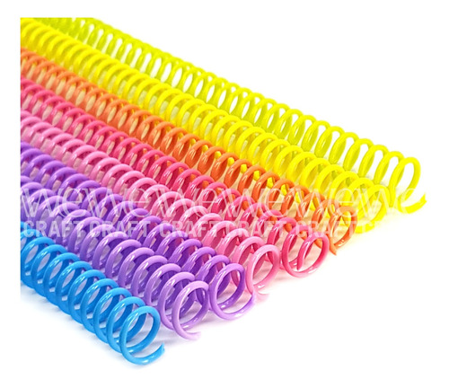Espirales Pvc Colores Pastel Surtidos 12 Mm X 50 Unidades