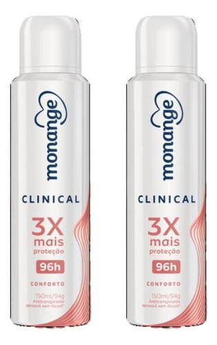 Desodorante Aero Monange 150ml Clinical Conforto-kit C/2un