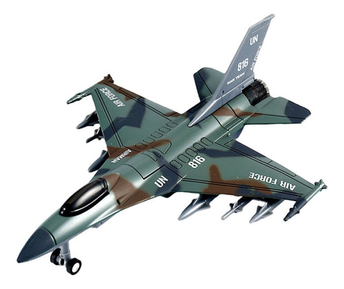 Modelo De Avión De Lucha Libre De Metal F16, Color Verde