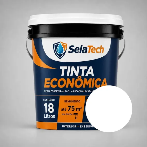 Tinta Acrílica Fosca Econômica Selatech 18l Interno Externo Branco