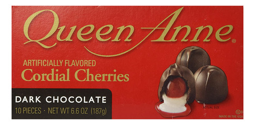 Cerezas Cordial Queen Anne De Chocolate Negro 6.6 Onzas.