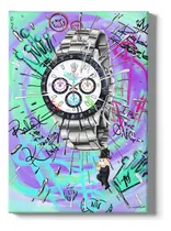 Comprar Cuadro Moderno Mural Reloj Rolex Graffiti Pop Art Vladi