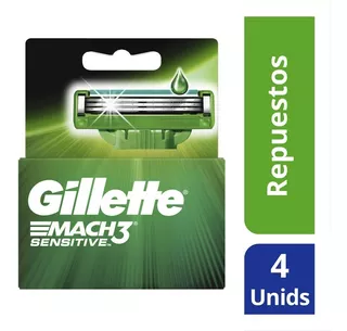 Repuesto Maquina Afeitar Gillette Mach3 Sensitive X 4und