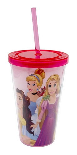 Copo Com Canudo Princesas Disney 500ml