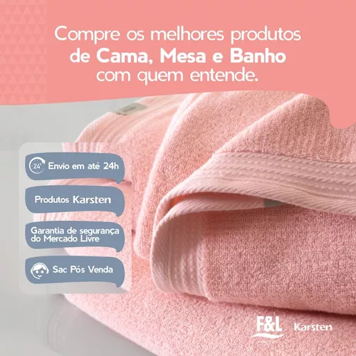 Conjunto de Toalhas Imperial Algodão Cinza 5 Peças Karsten