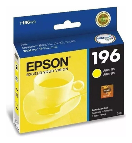 Cartucho Original Epson T196420 196 Amarillo (vencido)