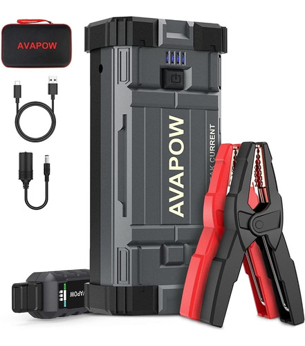 Avapow Jumper Arrancador Power Bank 3000a 12v Led 8l 23800ma