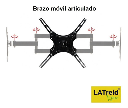 Imagen 3 de 8 de Soporte De Pared Para Tv/monitor Led/lcd De 14 A 55 Negro