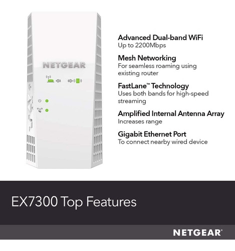 Imagen 5 de 6 de Extendedor De Wi - Fi Netgear Ex7300, 2200 Mbps, Doble Banda