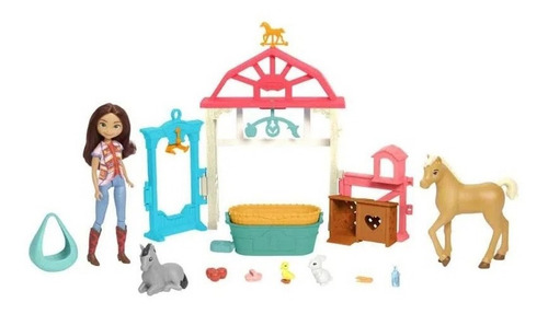 Muñeca infantil Lucky Spirit Playset Horses, Mattel