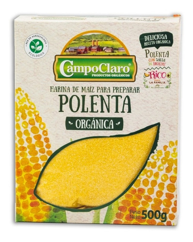 Polenta Orgánica Campo Claro 500g Harina De Maiz 