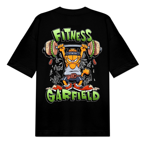 Camiseta Gym Oversize Garfield's Gym Tough Personalizado