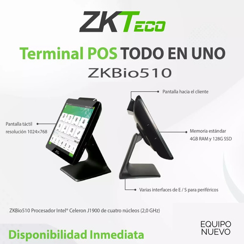 Terminal Pos Todo En Uno Zkteco Zkbio510