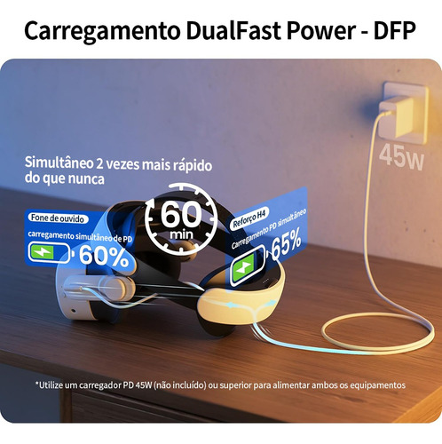 Kiwi Design H4 Boost Faixa Vr Com Bateria Para Quest 3/3s