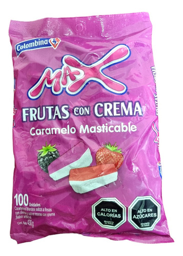Caramelos Masticables Frutas Con Crema 100 Unidades