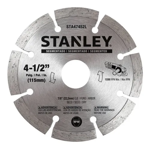 Disco Diamantado 4,5 Stanley Sta47452l Color Plateado