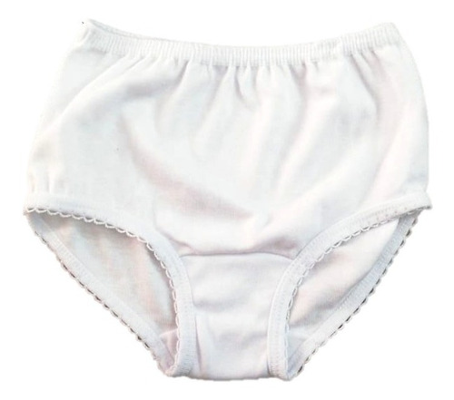 Set 6 Pantaleta Calzon Blanco Niña #1 A 8 Años Buggy