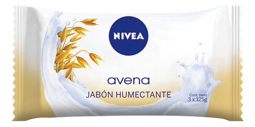 Jabón en barra Nivea Avena 125 g pack x 3