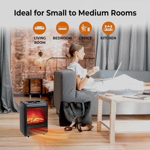 Mini Calentador Eléctrico Chimenea Llama 3d Cuerpo Fresco