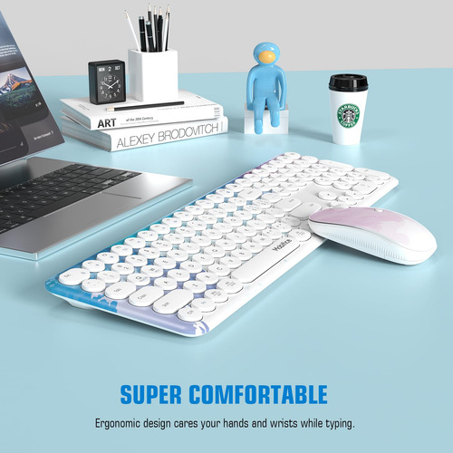 Mobifice Graffiti Blue 2.4g - Juego De Teclado Y Mouse Inalá