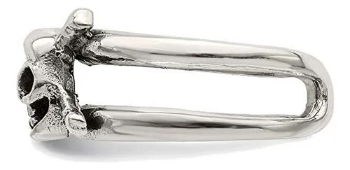 Anillo De Plata Maciza Con Calavera Antigua, Talla 11.